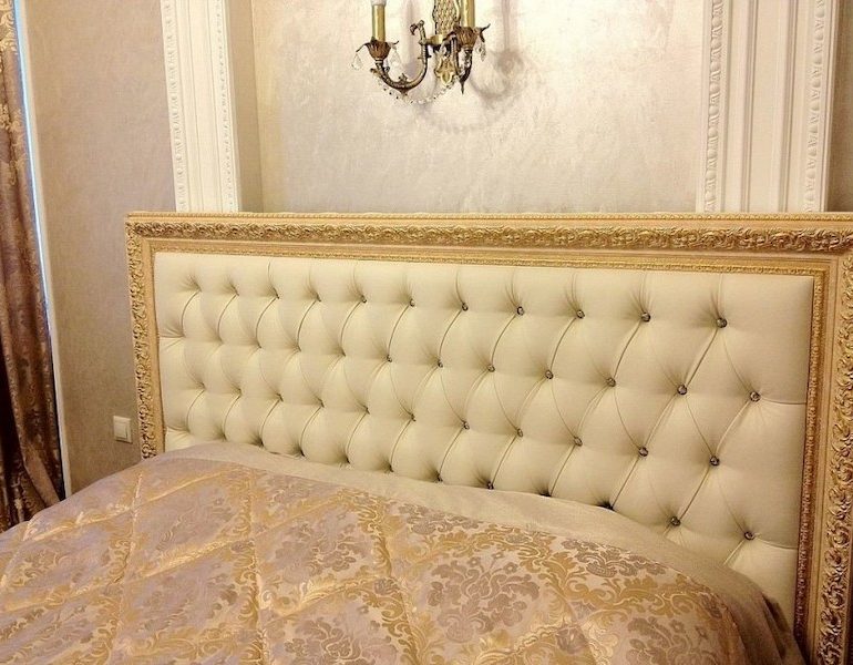 Перетяжка изголовья кровати, изменение дизайна мебели в Харькове